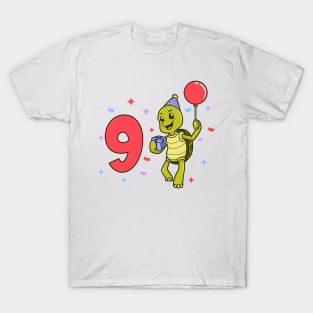 I am 9 with turtle - kids birthday 9 years old T-Shirt